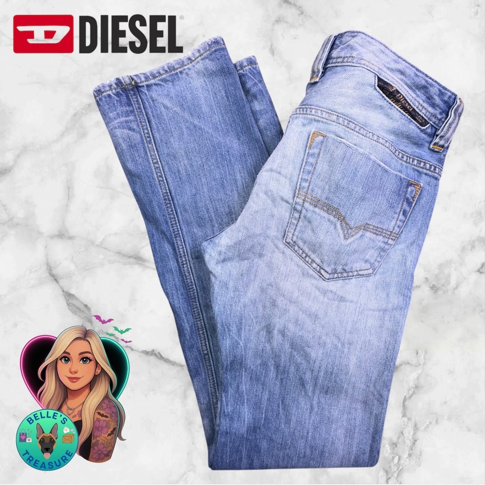 Diesel Jeans Men's 30x32 Safado Regular Slim‎ Straight Light Wash Button Fly **